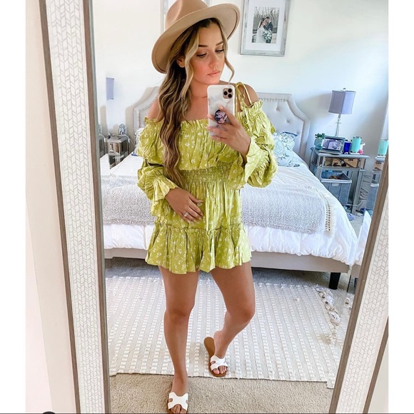 Skylar + Madison Lime Green Romper - Picture 3 of 3